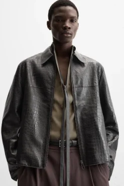 Online SOBRECAMISA PIEL GRABADA Hombre Piel