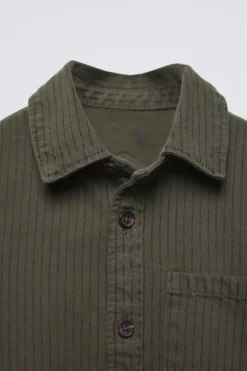 Niños ZARA 1½ - 6 Años·Camisas / Sobrecamisas<SOBRECAMISA RAYAS PARCHE