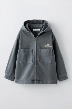 Niños ZARA 6 - 14 Años·Camisas / Sobrecamisas<SOBRECAMISA SARGA CAPUCHA