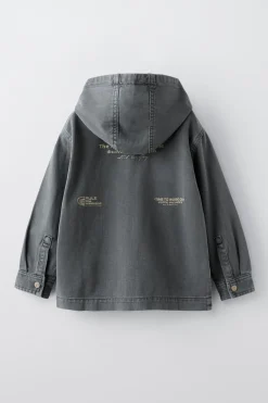 Niños ZARA 6 - 14 Años·Camisas / Sobrecamisas<SOBRECAMISA SARGA CAPUCHA