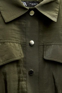 Clearance SOBRECAMISA SATINADA BAJO ELÁSTICO Mujer Chaquetas / Cazadoras|Camisas / Blusas