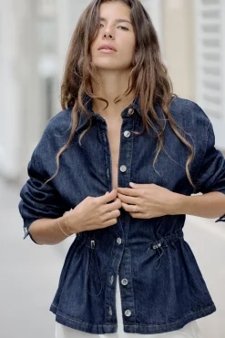 Clearance SOBRECAMISA Z1975 DENIM CINTURA AJUSTABLE Mujer Chaquetas / Cazadoras