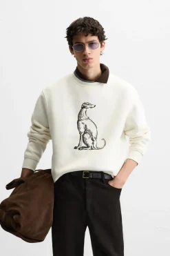 Hot SUDADERA BORDADO GALGO Hombre Sudaderas
