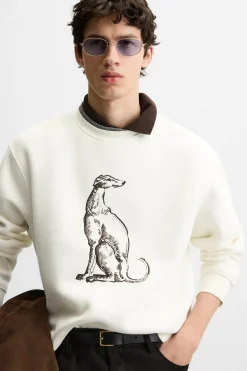 Hot SUDADERA BORDADO GALGO Hombre Sudaderas