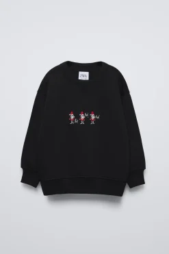 Niños ZARA 6 - 14 Años·Sudaderas<SUDADERA BORDADO PAPA NOÉL CALENTITO