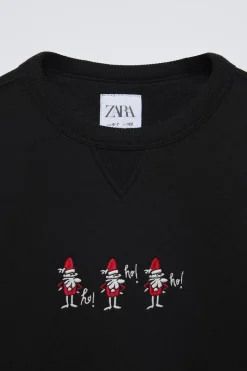 Niños ZARA 6 - 14 Años·Sudaderas<SUDADERA BORDADO PAPA NOÉL CALENTITO