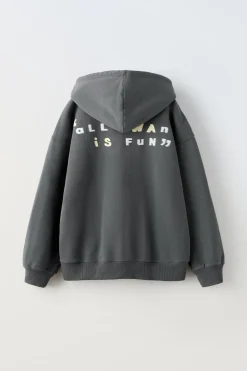 Niños ZARA 6 - 14 Años·Sudaderas<SUDADERA CAPUCHA EFECTO LAVADO