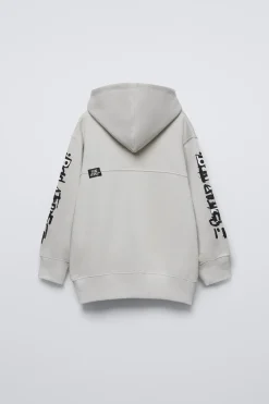Niños ZARA 6 - 14 Años·Sudaderas<SUDADERA CAPUCHA ESTAMPADA