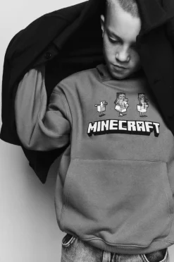Niños ZARA 6 - 14 Años·Sudaderas|6 - 14 Años·Total Look<SUDADERA CAPUCHA MINECRAFT © MOJANG AB. ™