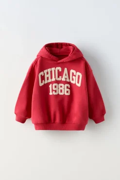 Niños ZARA 1½ - 6 Años·Sudaderas|1½ - 6 Años·Chándal<SUDADERA CAPUCHA TEXTO