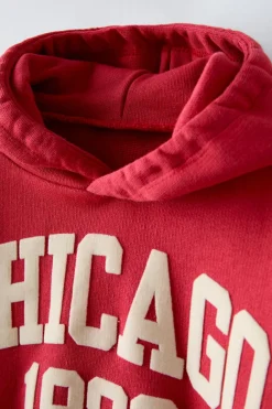Niños ZARA 1½ - 6 Años·Sudaderas|1½ - 6 Años·Chándal<SUDADERA CAPUCHA TEXTO
