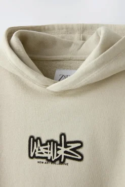 Niños ZARA 6 - 14 Años·Sudaderas<SUDADERA CAPUCHA TEXTO