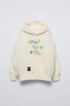 Niños ZARA 6 - 14 Años·Sudaderas|6 - 14 Años·Total Look<SUDADERA CAPUCHA TEXTO