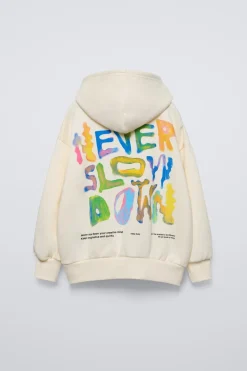 Niños ZARA 6 - 14 Años·Sudaderas|6 - 14 Años·Total Look<SUDADERA CAPUCHA TEXTO