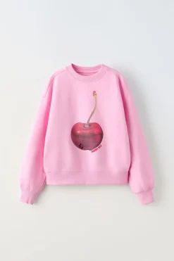 Niños ZARA 6 - 14 Años·Sudaderas<SUDADERA CEREZA STRASS