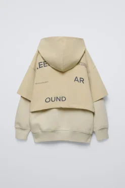 Niños ZARA 6 - 14 Años·Camisetas|6 - 14 Años·Sudaderas<SUDADERA COMBINADA CAMISETA TÉCNICA