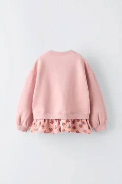 Niños ZARA 1½ - 6 Años·Sudaderas|6 - 18 Meses·Sudaderas<SUDADERA COMBINADA FLORES
