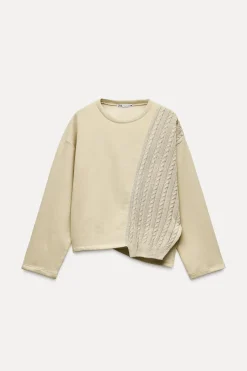 Fashion SUDADERA COMBINADA TRICOT Mujer Sudaderas / Joggers