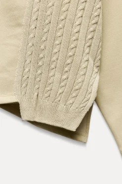 Fashion SUDADERA COMBINADA TRICOT Mujer Sudaderas / Joggers