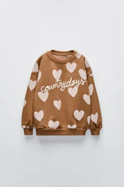 Niños ZARA 1½ - 6 Años·Sudaderas|6 - 18 Meses·Sudaderas<SUDADERA CORAZONES BORDADO