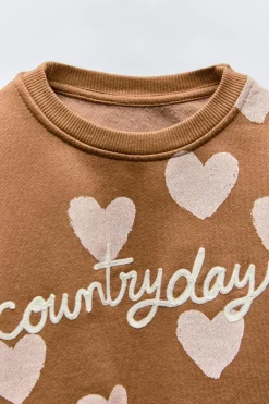 Niños ZARA 1½ - 6 Años·Sudaderas|6 - 18 Meses·Sudaderas<SUDADERA CORAZONES BORDADO