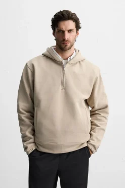 Outlet SUDADERA CREMALLERA CAPUCHA Hombre Sudaderas