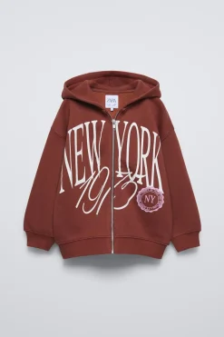 Niños ZARA 6 - 14 Años·Sudaderas|6 - 14 Años·Deporte / Jogging<SUDADERA CREMALLERA ESTAMPADO