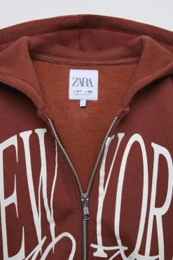 Niños ZARA 6 - 14 Años·Sudaderas|6 - 14 Años·Deporte / Jogging<SUDADERA CREMALLERA ESTAMPADO