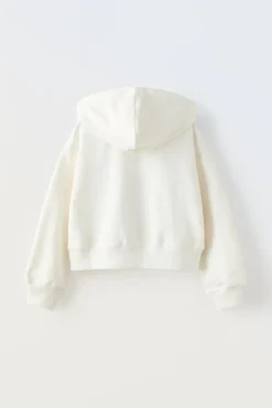 Niños ZARA 6 - 14 Años·Sudaderas<SUDADERA CREMALLERA TEXTO CROP FIT