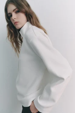 Outlet SUDADERA CREPE CUELLO ALTO Mujer Sudaderas / Joggers