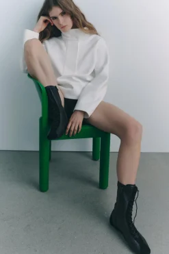 Outlet SUDADERA CREPE CUELLO ALTO Mujer Sudaderas / Joggers