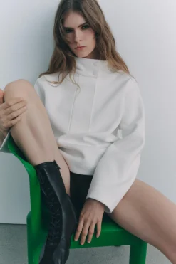 Outlet SUDADERA CREPE CUELLO ALTO Mujer Sudaderas / Joggers