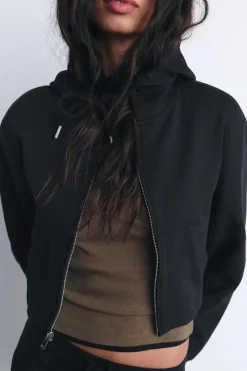 Discount SUDADERA CROP INTERLOCK Mujer Sudaderas / Joggers