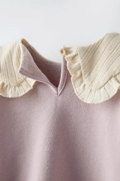 Niños ZARA 1½ - 6 Años·Sudaderas|6 - 18 Meses·Punto<SUDADERA CUELLO POINTELLE