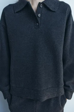 New SUDADERA CUELLO POLO SOFT Mujer Sudaderas / Joggers