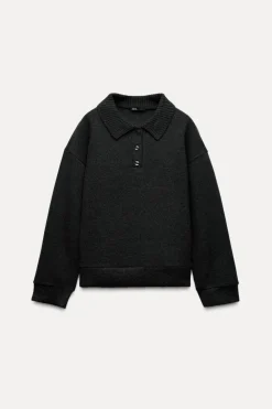 New SUDADERA CUELLO POLO SOFT Mujer Sudaderas / Joggers