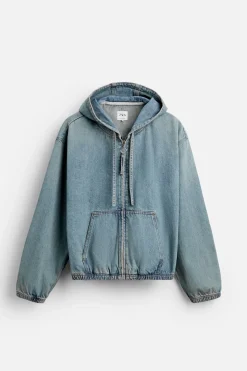 Outlet SUDADERA DENIM CAPUCHA Hombre Sudaderas