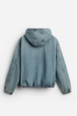 Outlet SUDADERA DENIM CAPUCHA Hombre Sudaderas