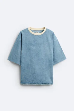 Hot SUDADERA DENIM LAVADO Hombre Camisetas