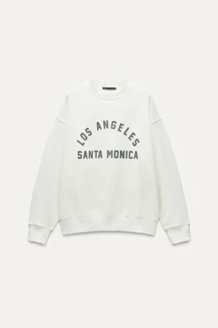 Sale SUDADERA EFECTO LAVADO TEXTO ENGOMADO Mujer Sudaderas / Joggers