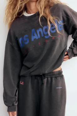 Clearance SUDADERA EFECTO LAVADO TEXTO Mujer Sudaderas / Joggers