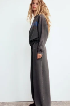 Clearance SUDADERA EFECTO LAVADO TEXTO Mujer Sudaderas / Joggers