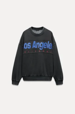 Clearance SUDADERA EFECTO LAVADO TEXTO Mujer Sudaderas / Joggers