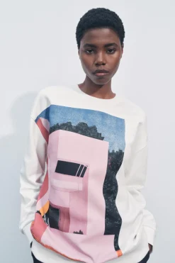 New SUDADERA ESTAMPACIÓN ALBERT FLORENT Mujer Sudaderas / Joggers