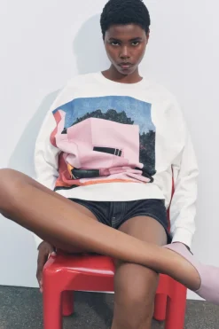 New SUDADERA ESTAMPACIÓN ALBERT FLORENT Mujer Sudaderas / Joggers