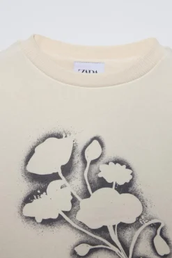 Niños ZARA 6 - 14 Años·Sudaderas<SUDADERA ESTAMPADO FLOR