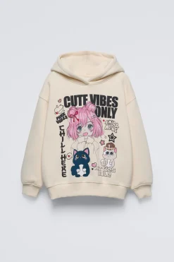 Niños ZARA 6 - 14 Años·Sudaderas<SUDADERA ESTAMPADO MANGA OVERSIZE FIT