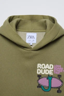 Niños ZARA 6 - 14 Años·Sudaderas<SUDADERA ESTAMPADO RELIEVE TEXTO