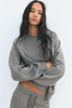 Outlet SUDADERA FELPA TEXTO BRILLOS Mujer Sudaderas / Joggers