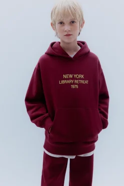 Niños ZARA 6 - 14 Años·Sudaderas|6 - 14 Años·Deporte / Jogging<SUDADERA FORRADA CAPUCHA TEXTO